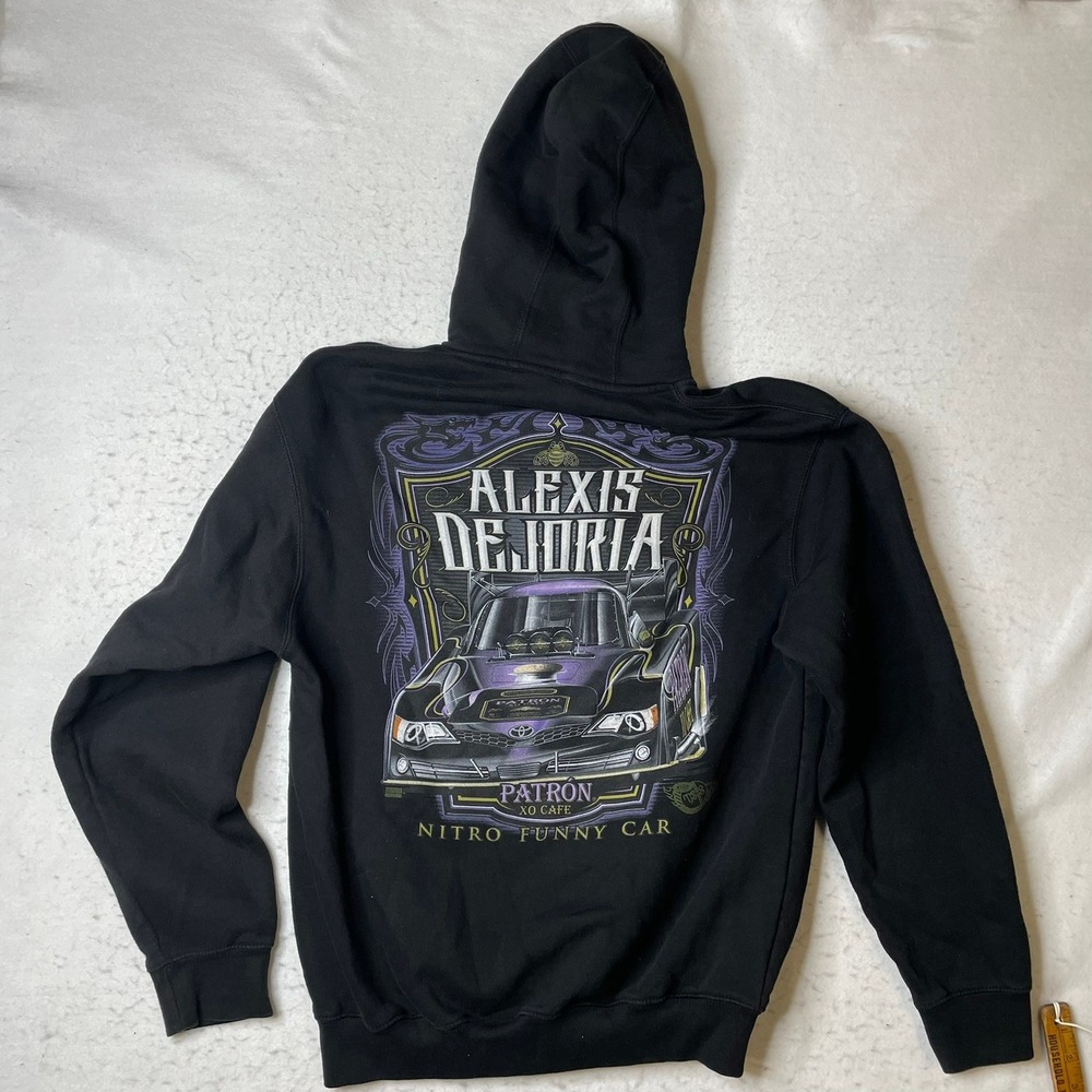 Pennant Alexis DeJoria Patron Nitro Funny Car Racing Hoodie Mens Medium Black